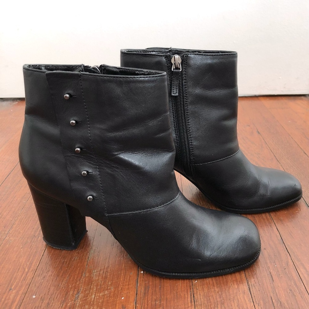 Bandolino Quadrina Black Leather Boots 7.5